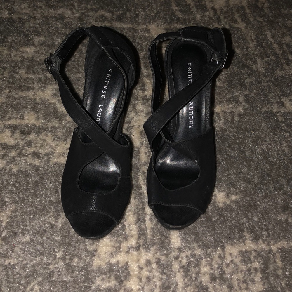 Criss cross Chinese Laundry wedges